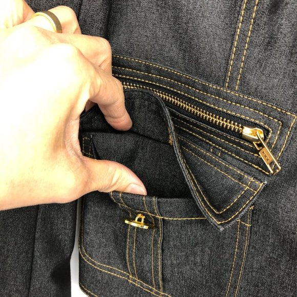 Women's Dark Blue Stylish Denim Blazer - Picture 7 of 15